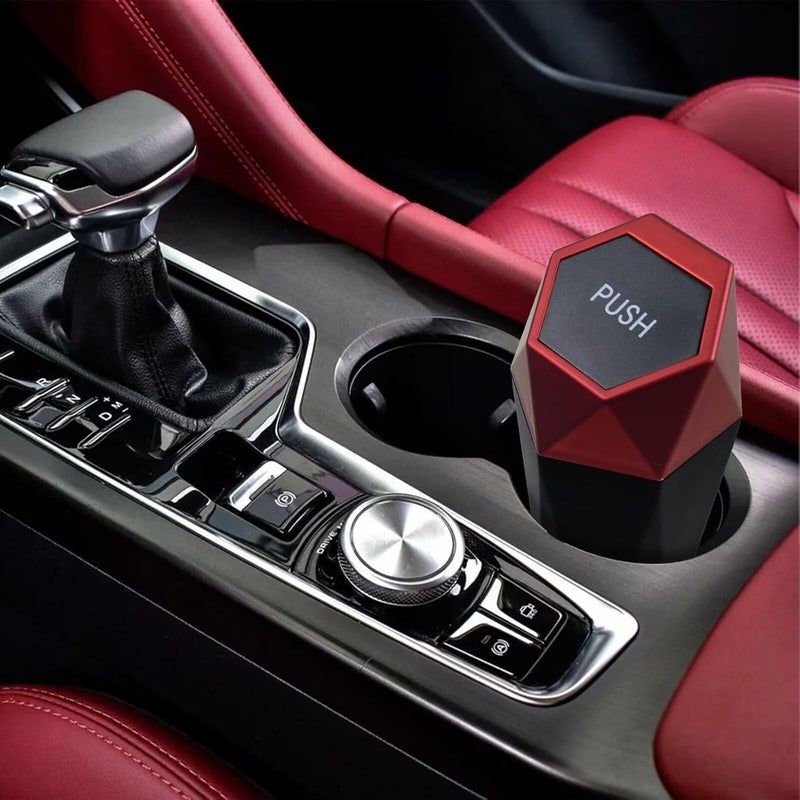 BFXM Car Trash Can with Lid, Garbage Bin for Women, Cute Interior Accessories for Seat Cup Holder, Organization Car Must Haves Essentials Mini Trash Can with Garbage Bag - Image 2